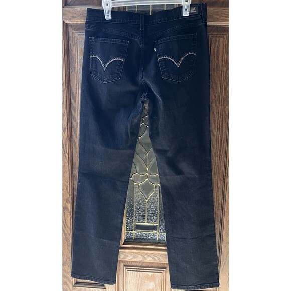 Levi's 505 Jeans Women's Size 10L Black Mid-Rise Straight Leg Denim 34" Inseam - Picture 9 of 15